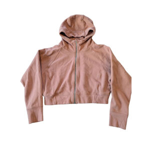 Women's Calvin Klein Pink Cropped Full-Zip Hoodie XL approximate